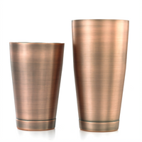 Barfly 28 oz. & 18 oz. Antique Copper-Plated Cocktail Shaker/Tin Set