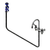 Thumbnail image #1 for T&S Brass 8-Inch Center Deck-Mount Workboard Mixing Faucet with Swivel Gooseneck and Blue Spray Valve