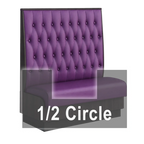 Thumbnail image #1 for ATSMFG ATS AT&S-AHC-KR48-BT GR6 Karender Half Circle Booth, single, 48" x 90" x 48" long x 48" high, Sewn Button-tuft back, Upholstery and foam