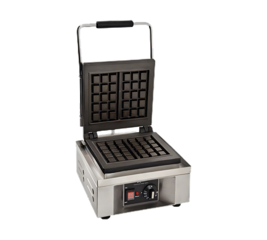 Product image #1 for Omcan Single Electric Countertop Commercial Waffle Maker with 8 x 8 Inch Square Cast Iron Grids