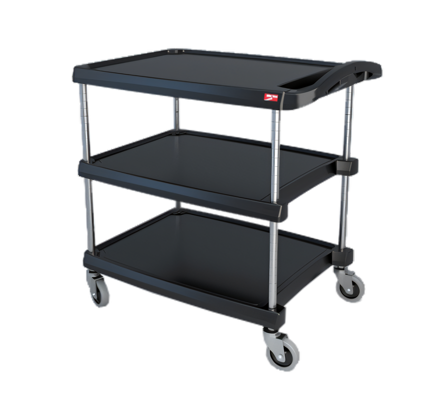 Product image #1 for Metro myCart Series 3-Shelf Open-Base Polymer Utility Cart, Black