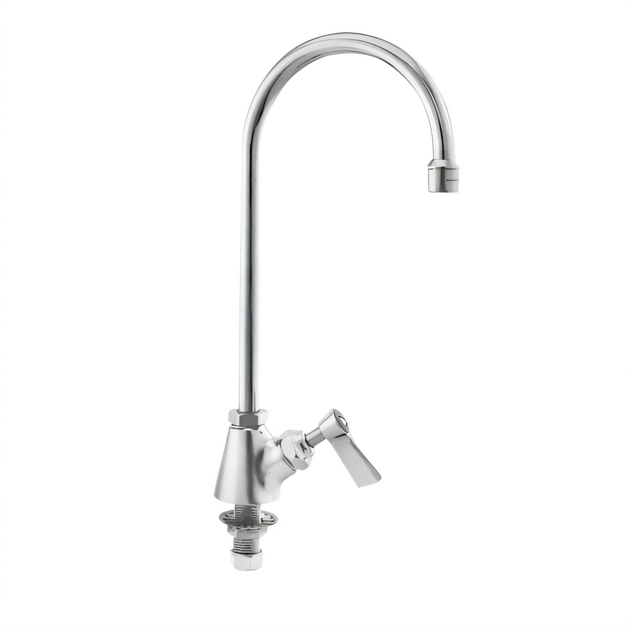 Product image #1 for Commercial Brass Manual Deck-Mount Faucet with 6-Inch Swivel Gooseneck Spout and Lever Handle