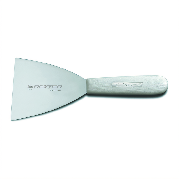 Product image #1 for Dexter Russell Sani-Safe 4-Inch Stiff Stainless Steel Griddle Scraper with Polypropylene Handle