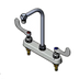 Thumbnail image #1 for T&S Brass 8-Inch Center Deck-Mount Workboard Faucet with 5-1/2-Inch Swivel Gooseneck