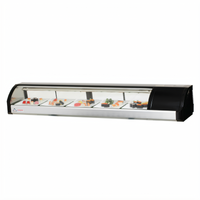 Everest Refrigeration 71-Inch Countertop Sushi Display Case with Curved Glass and Right-Mounted Self-Contained Refrigeration
