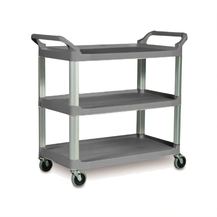 Product image #1 for Rubbermaid Commercial Xtra 3-Shelf Open-Sided Utility Bus Cart, Gray