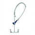 Thumbnail image #1 for T&S Brass EasyInstall 8-Inch Wall Mount Spring-Action Gooseneck Pre-Rinse Unit with 18-Inch Riser and 0.65 GPM JETSpray Valve