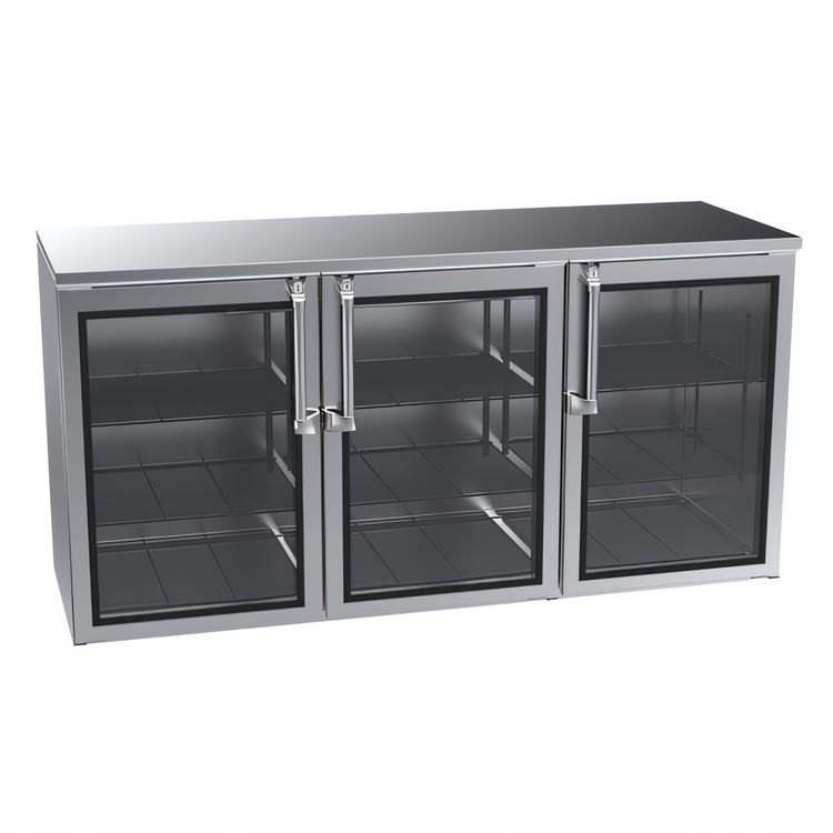 Product image #1 for Krowne 72-Inch Remote Back Bar Storage Cabinet, 3-Section, 3 Solid Hinged Doors