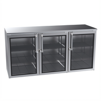 Krowne 72-Inch Remote Back Bar Storage Cabinet, 3-Section, 3 Solid Hinged Doors