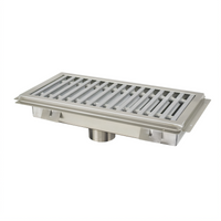 Advance Tabco 108-Inch x 18-Inch Fiberglass-Grated Stainless Steel Floor Trough, 4-Inch Deep