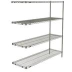 Thumbnail image #1 for Metro Super Erecta AN366BR Add-On Wire Shelving Unit, 60"W x 18"D x 63"H, 4 Shelves, Brite Finish