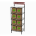 Thumbnail image #1 for Metro Chain Reaction 5-Shelf To-Go Order Pick-Up Station with Sign, Black Epoxy Steel