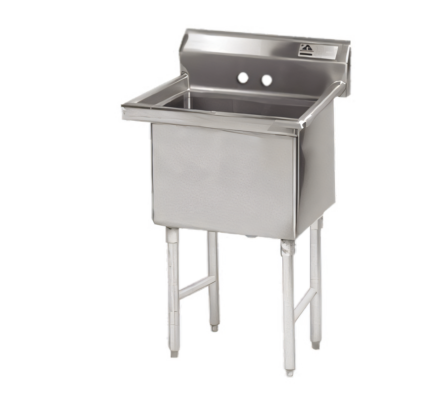 Product image #1 for Advance Tabco Special Value 1-Compartment Fabricated Sink with Legs, 24 x 24 x 14 Bowl, 304 Stainless Steel, No Drainboards
