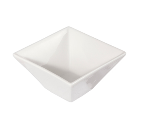 Product image #1 for Crestware Quattro 12 oz. 4-4/5 Inch Square Fully Vitrified Ceramic Trumpet Bowl, Pearl White