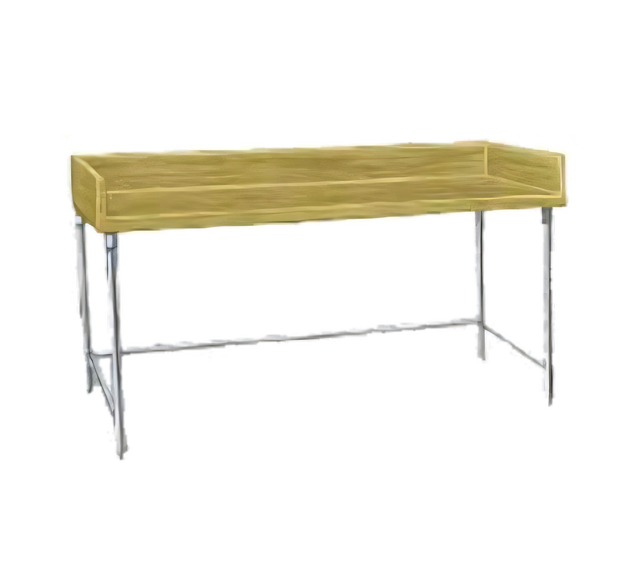 Product image #1 for Advance Tabco TBG-367 84-Inch Wood Top Bakers' Table with 4-Inch Rear and Side Splashes, Galvanized Base