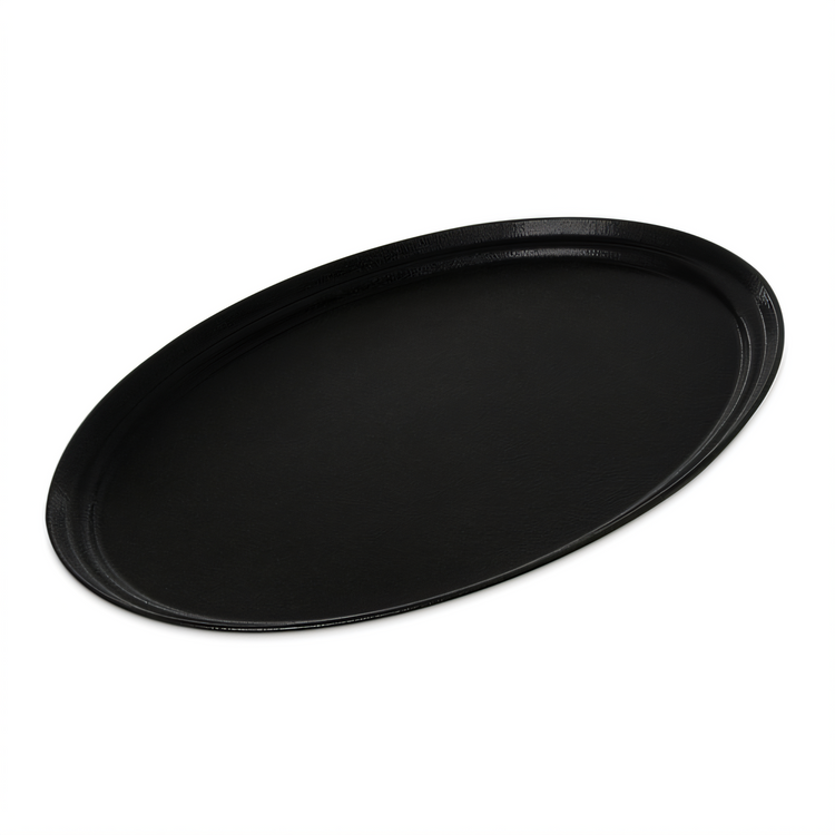 Product image #1 for Carlisle Griptite 2 Oval Non-Slip Fiberglass Serving Tray, 24 x 19 Inches, Black