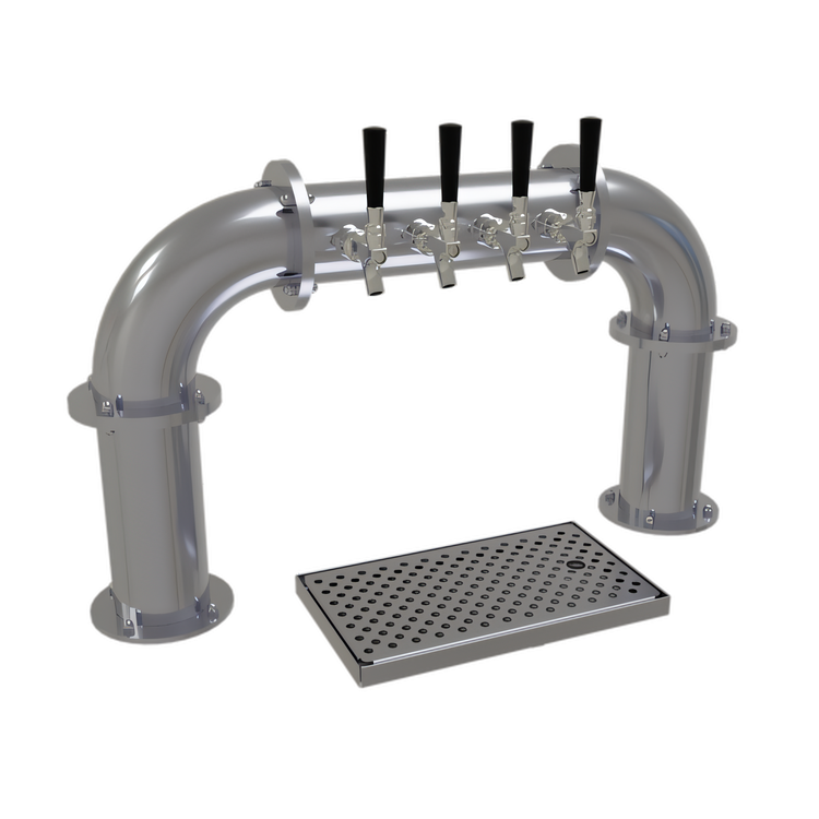 Product image #1 for Glastender PP-4-SS Pipe Pass-Thru Draft Dispensing Tower, 4-Faucet Countertop, Air-Cooled, Stainless Steel