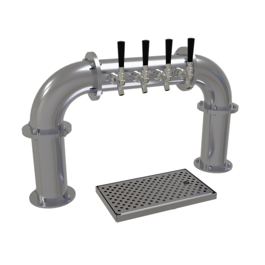 Product image #1 for Glastender PP-4-SS Pipe Pass-Thru Draft Dispensing Tower, 4-Faucet Countertop, Air-Cooled, Stainless Steel