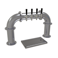 Glastender PP-4-SS Pipe Pass-Thru Draft Dispensing Tower, 4-Faucet Countertop, Air-Cooled, Stainless Steel