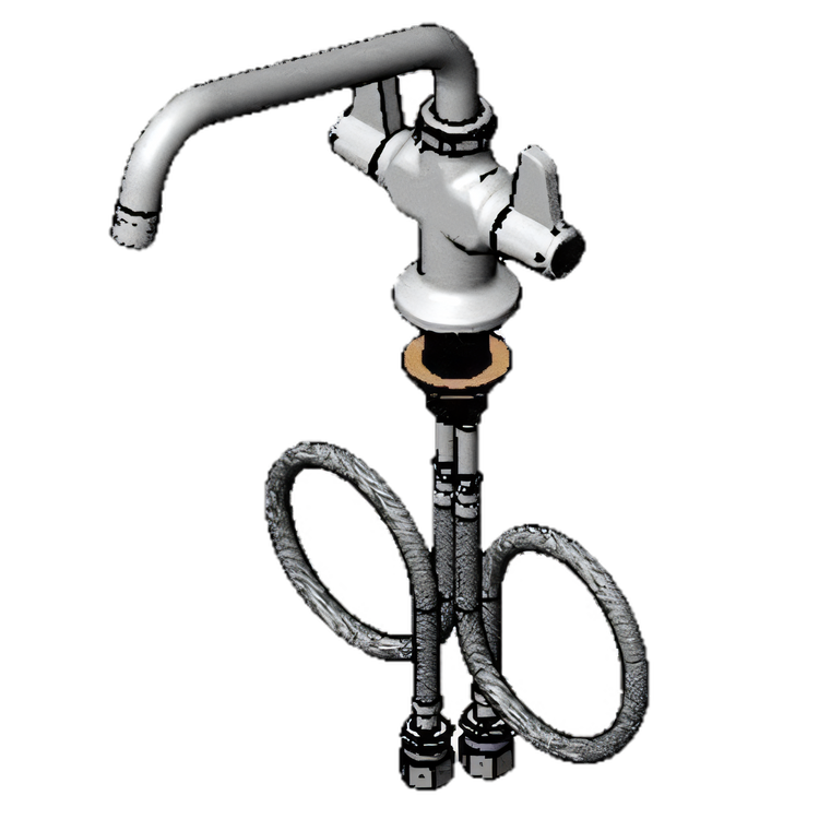 Product image #1 for equip Single Hole Deck Mount Mixing Faucet with 8 1/8-Inch Swing Nozzle and Lever Handles