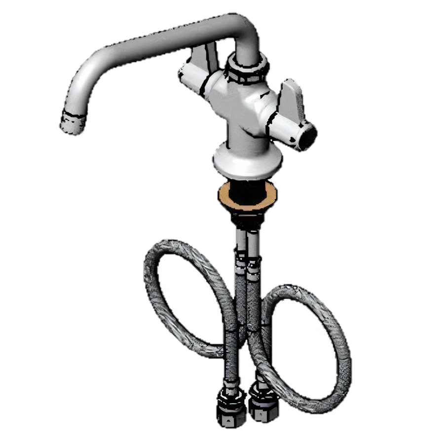 Product image #1 for equip Single Hole Deck Mount Mixing Faucet with 8 1/8-Inch Swing Nozzle and Lever Handles