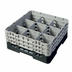 Thumbnail image #2 for Cambro Camrack Full-Size 9-Compartment Glass Rack with 3 Soft Gray Extenders, Black