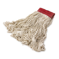 Super Stitch Large Wet Mop Head, 4-Ply Cotton, Looped End, White
