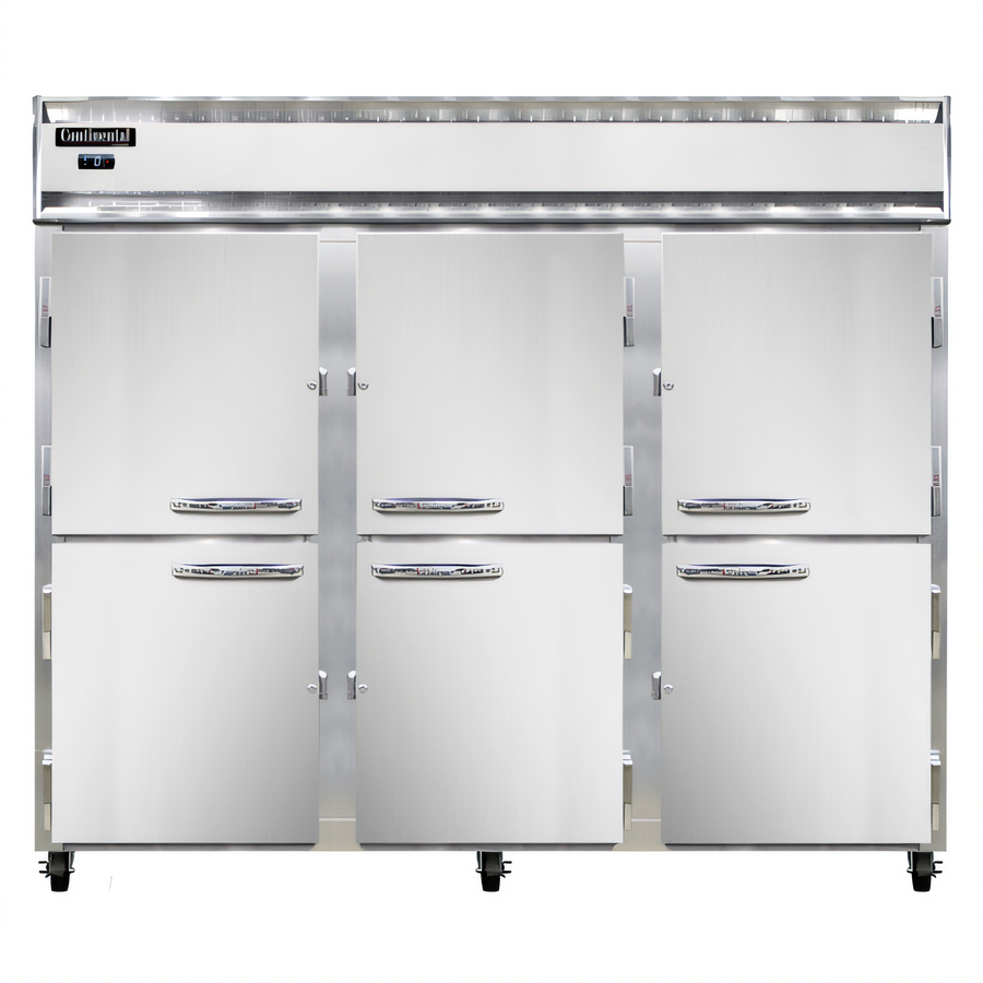Product image #1 for Continental Refrigerator 3FENSAHD Extra-Wide Three-Section Reach-In Freezer with Half-Height Solid Doors
