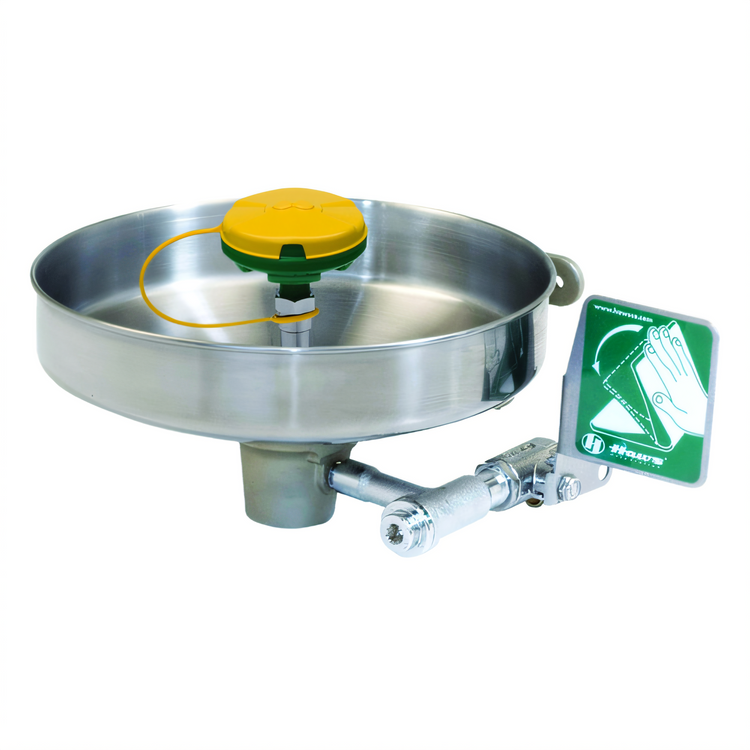 Product image #1 for Wall-Mount Eye/Face Wash Station with Chrome-Plated Brass Stay-Open Ball Valve