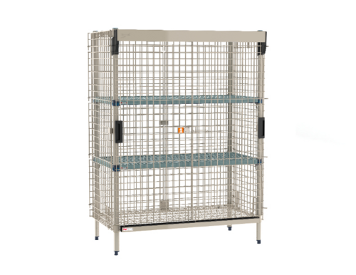 Product image #1 for Metro SlideSecure MetroMax Stationary Wire Security Cage with Sliding Doors and 2 Intermediate Shelves