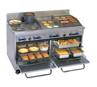 Comstock-Castle F3226-18-1.5RB 60-Inch Commercial Gas Range with 4 Star Burners, 18-Inch Griddle, 18-Inch Char-Broiler, and 2 Ovens