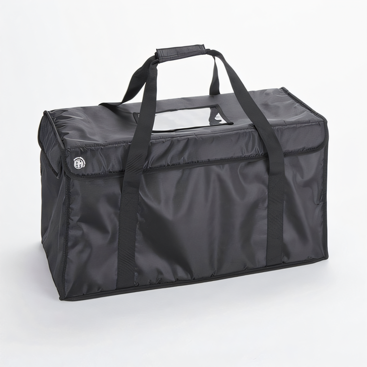 Product image #1 for Deluxe Insulated Black Polyester Delivery Bag, 24-3/4 x 12-1/2 x 12 Inches
