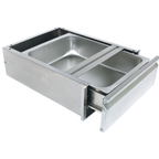 Thumbnail image #1 for BK Resources BKDWR-2015-ASSY-SS Stainless Steel Self-Closing Work Table Drawer Assembly, 20 x 15 x 5 Inch Pan, 200 lb Capacity
