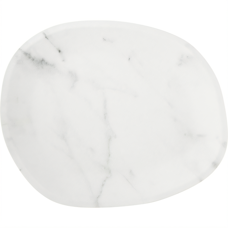 Product image #1 for Ridge 18-Inch Oblong Melamine Platter, White Marble, Matte Finish