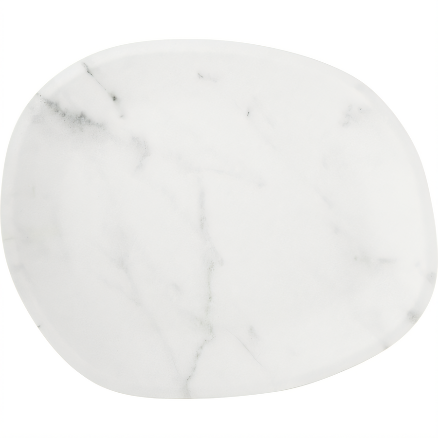 Product image #1 for Ridge 18-Inch Oblong Melamine Platter, White Marble, Matte Finish
