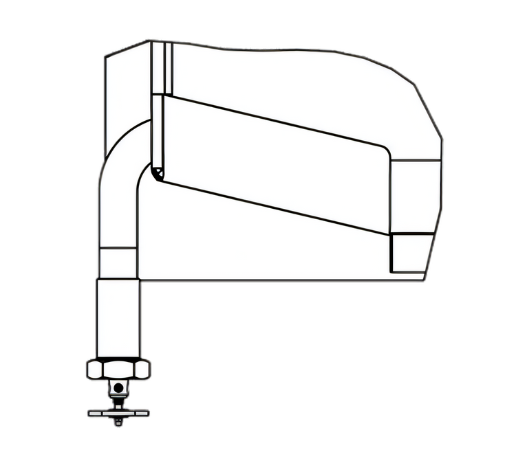 Product image #1 for Vulcan 2-Inch Left Side 90° Front Steam Kettle Draw-Off Valve with Strainer