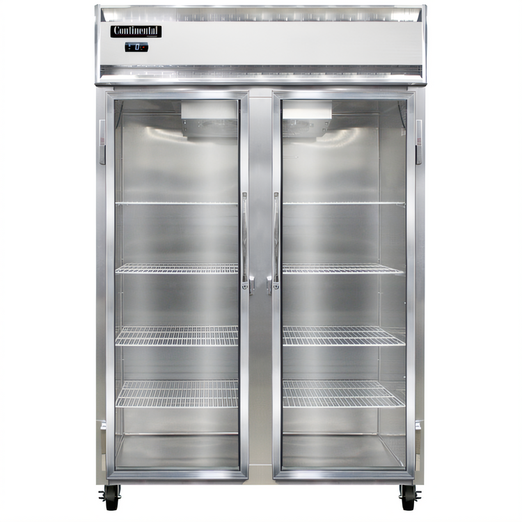 Product image #1 for Continental Refrigerator 2FNGD Two-Section Narrow Hinged Glass Door Display Freezer