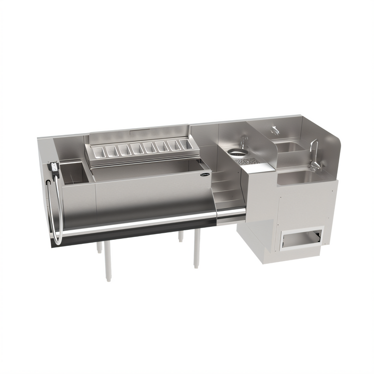 Product image #1 for Krowne Taffer Command Station 76-Inch Underbar Bar Ice Bin with 10-Circuit Cold Plate