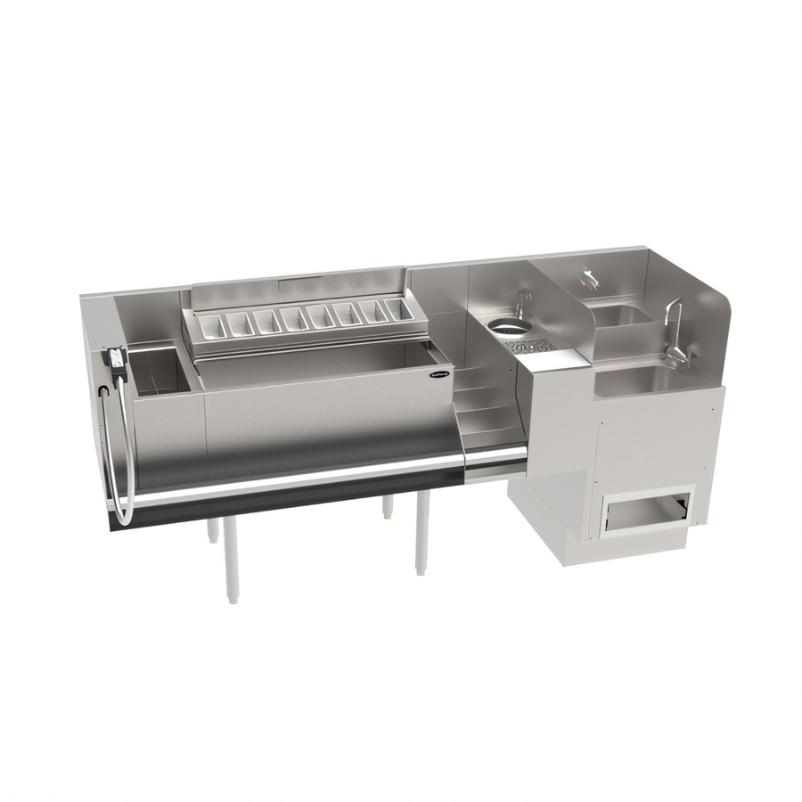 Product image #1 for Krowne Taffer Command Station 76-Inch Underbar Bar Ice Bin with 10-Circuit Cold Plate