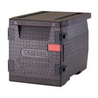 Cambro Cam GoBox 63.4 Qt. Front-Load Insulated Food Pan Carrier for 3 Full-Size or 6 Half-Size Pans