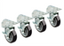 Thumbnail image #1 for Krowne Royal Series Heavy-Duty Triangle Plate Swivel Lock Caster Set, 5-Inch Wheels, 500 lb. Capacity, Set of 4