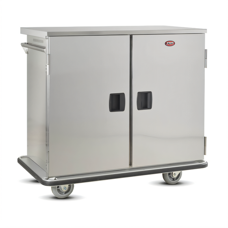Product image #1 for FWE ETC-12 Mobile Patient Tray Cart, 12-Tray Capacity, 2-Section, Non-Insulated, Stainless Steel