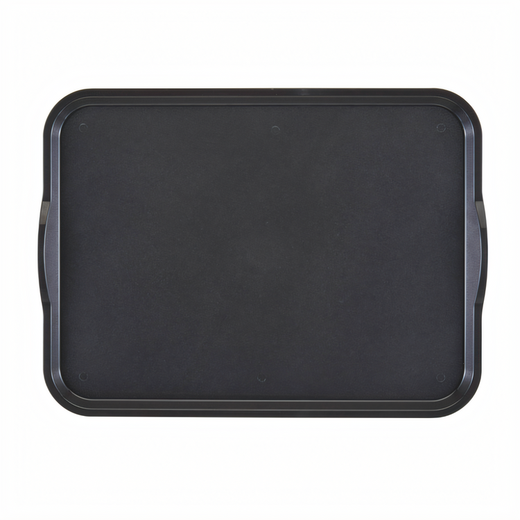 Product image #1 for Cambro Camwear 15 x 20 Inch Rectangular Non-Skid Cafeteria Tray with Handles, Smoked Metal Polycarbonate