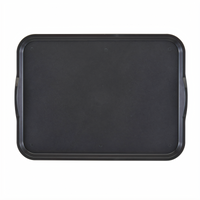 Cambro Camwear 15 x 20 Inch Rectangular Non-Skid Cafeteria Tray with Handles, Smoked Metal Polycarbonate