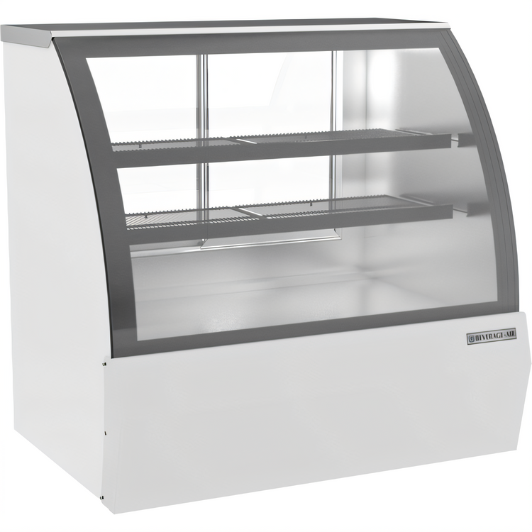 Product image #1 for Beverage-Air 49-1/4-Inch Full-Service Open-Food Rated Refrigerated Deli Case, 14 Cu. Ft., Curved Glass, White Exterior