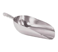 5 oz. Round Bottom Cast Aluminum Utility Scoop with Contoured Handle, Mirror Finish