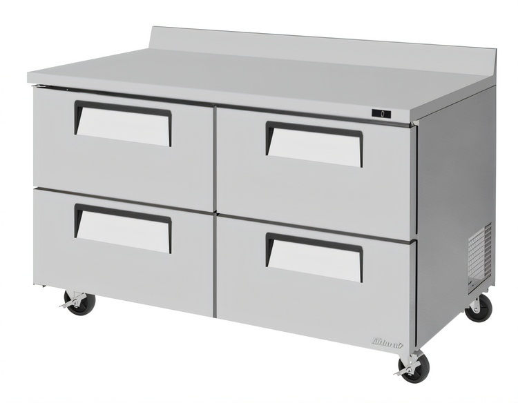 Product image #1 for Turbo Air Super Deluxe Two-Section Stainless Steel Worktop Freezer with 4 Drawers, 60-1/4 Inch Wide