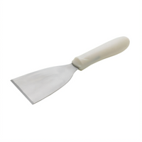 Winco TWP-32 Small Stainless Steel Grill Scraper with White Polypropylene Handle, 4-1/2 x 3-1/8 Inch