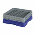 Thumbnail image #2 for Cambro Camrack Full Size Low Profile 36-Compartment Glass Rack with 2 Soft Gray Extenders, Navy Blue