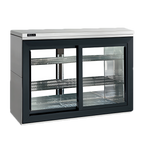 Thumbnail image #1 for Perlick Corporation SDPR48 48-Inch 2-Section Pass-Thru Remote-Refrigerated Back Bar Cabinet with 4 Sliding Glass Doors